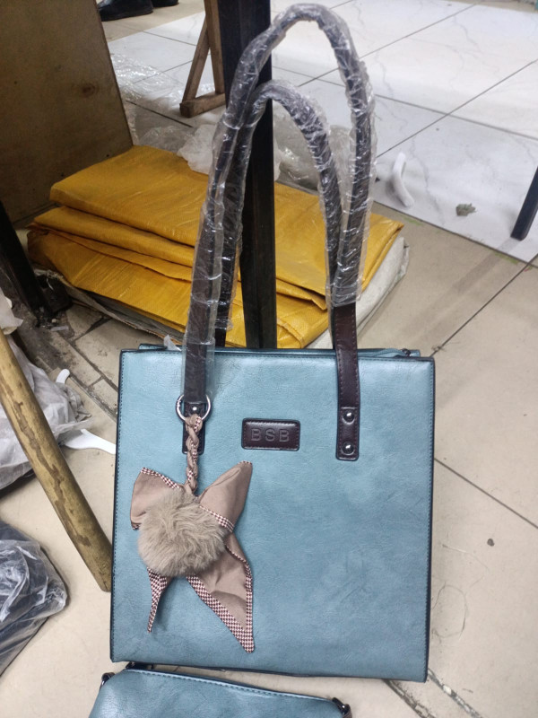 Fashion Ladies Hand Bag 2 In 1 Female PU Leather Shoulder Bags Women Tote Bag Crossbody Bag - Blue