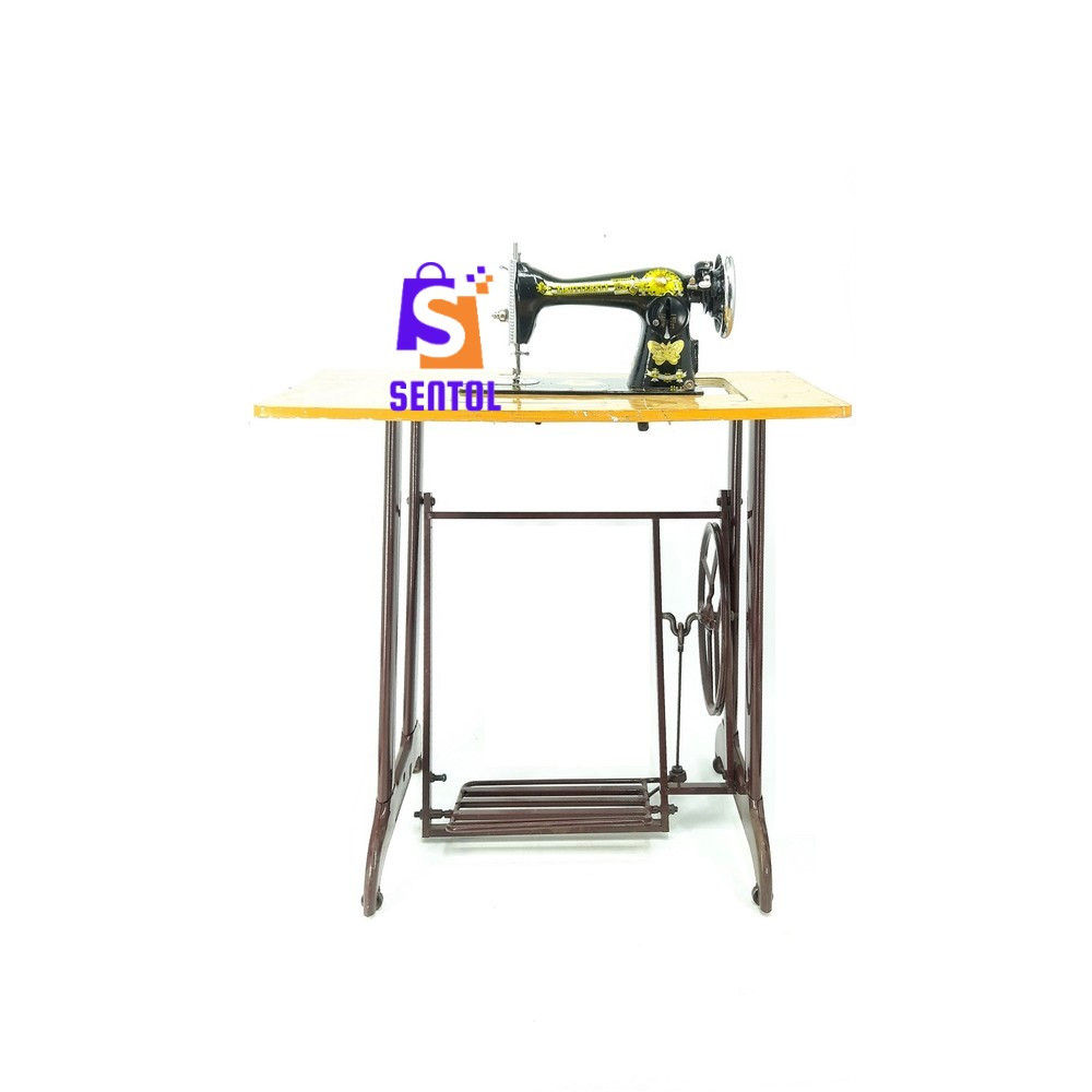 Complete Butterfly Sewing Machine with Machine Head, Stand, Accessories