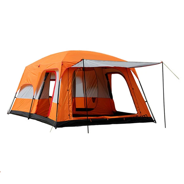 Extra Large Tent 8_10 Person(B),Family Cabin Tents,2 Rooms,3 Doors and 3 Windows with Mesh,Straight Wall,Waterproof,Double Layer,Big Tent for Outdoor,Picnic,Camping,Family Gathering