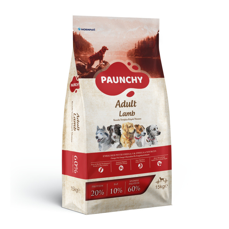 Paunchy Adult Dog Food with Lamb – Taurine & Omega 3 & 6