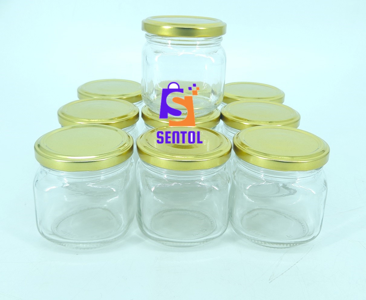10pcs 207ml Rounded Square Glass Jars Mason Jars With Pop Lids