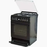 BJS BLACK 60x60 3+1 Electric/Gas Cooker - W/ Turbo Fan - Oven 60L Capacity