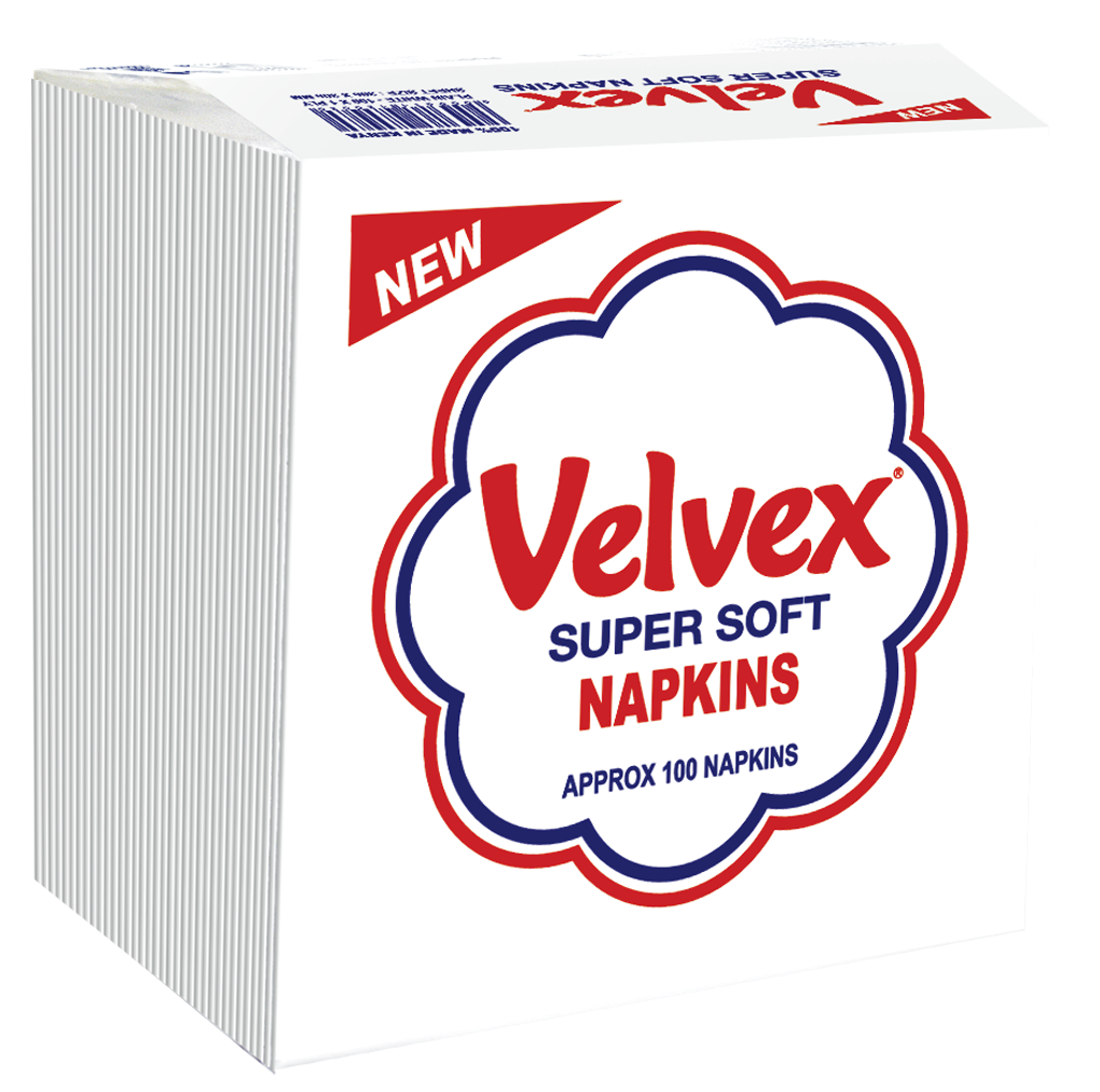 Velvex Premium Serviettes White 100 Sheets
