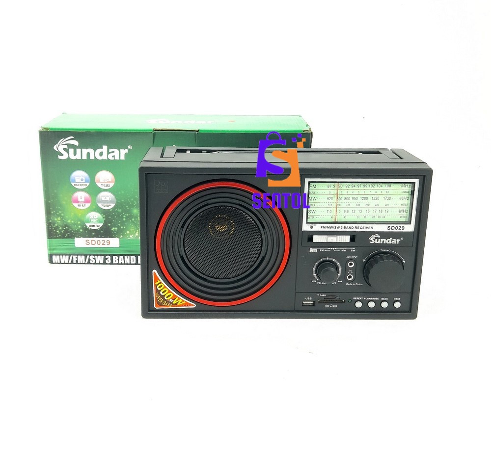 Sundar SD029 Rechargeable AND Battery Radio USB MP3 FM AM SW Radio
