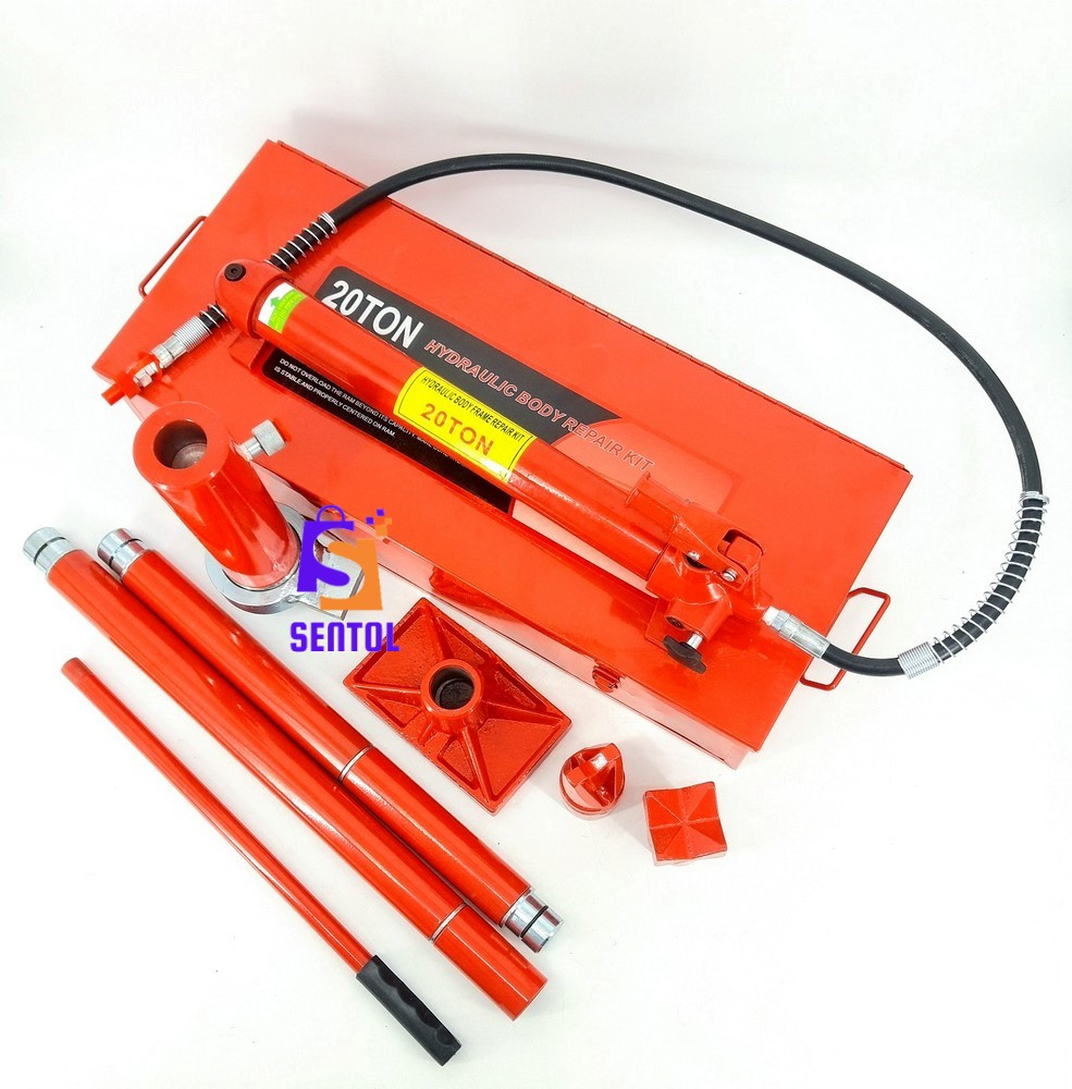 20 Ton Body Jack Portable Hydraulic Hand Pump Body Frame Repair Tool Set
