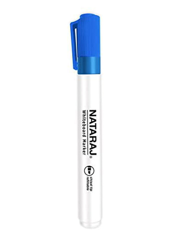 Nataraj White Board Marker Chisel Tip 2-5mm-Blue (12 Pcs in a Box)