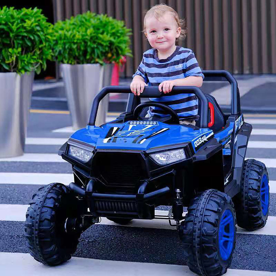 4×4 Big Jeep Off-Road Ride on SUV Kids Electric 12v with Remote Control Blue