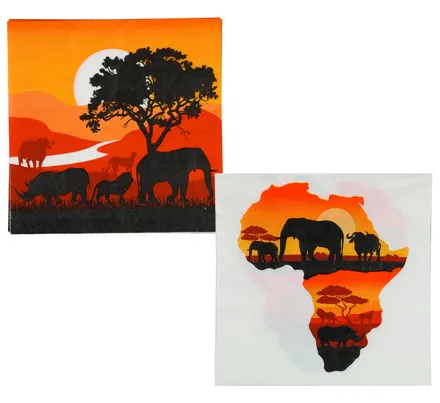 Safari Big Five Animal Printed Serviettes