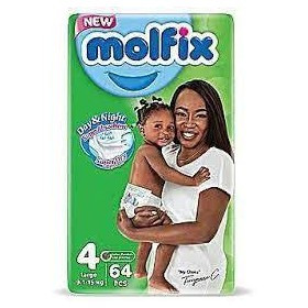 Molfix Diapers Day & Night  Large Size 4 - 64pcs