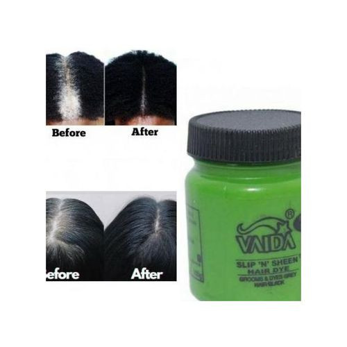 Vaida Black Hair Dye Pomade Slip 'N' Sheen Hair Coloring Dye 100g