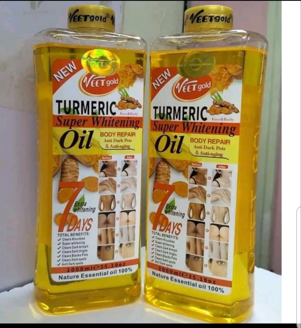 VEET GOLD Turmeric Oil Super Whitening & Brightening Body Oil-1000ml.