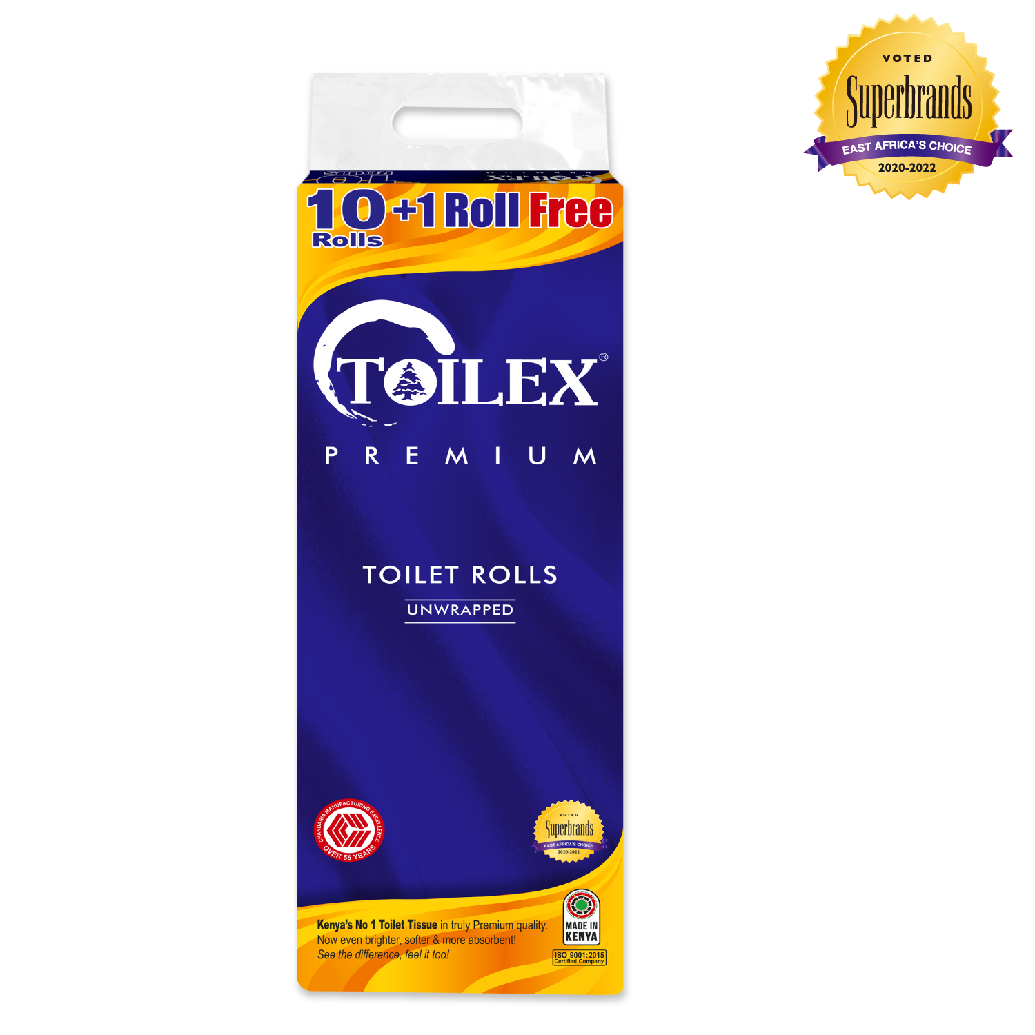 Toilex Premium Toilet Tissue Paper White 10s Unwrapped