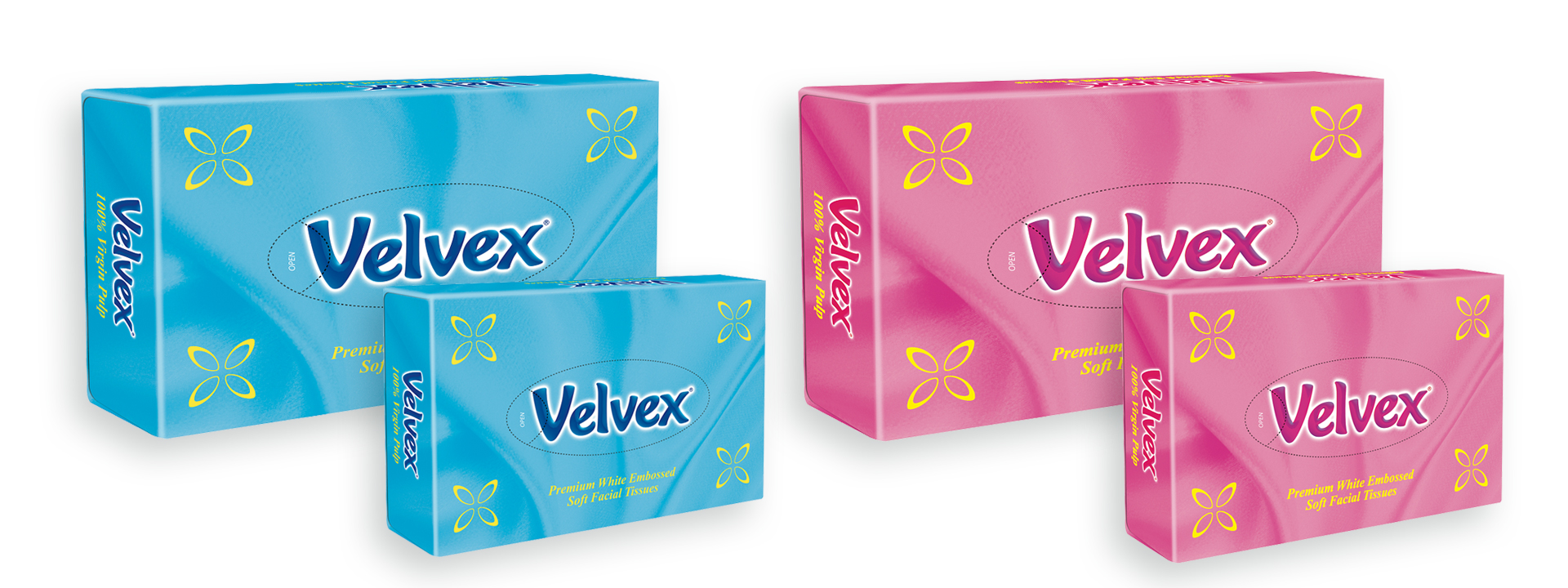 Velvex Premium Blue Embossed Facial Tissue - 50 Sheets