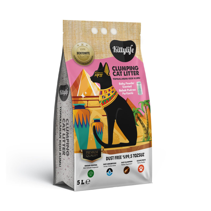 Kittylife Clumping Cat Litter Baby Powder 5Lt.