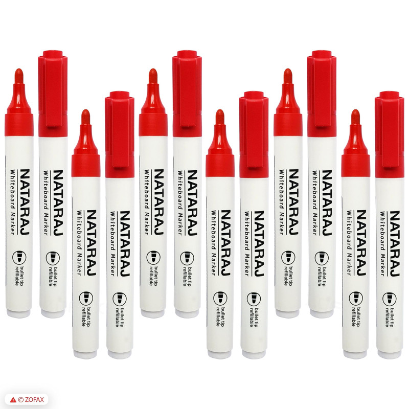 Nataraj White Board Marker Bullet 2mm Red