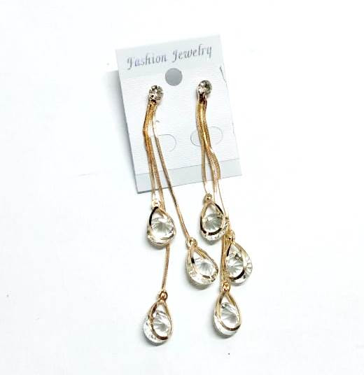 Ladies Crystal Gold Tone  earrings