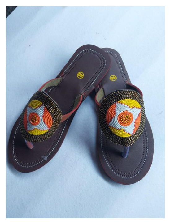 Customised Women’s Handcrafted African Beaded Leather Sandals.