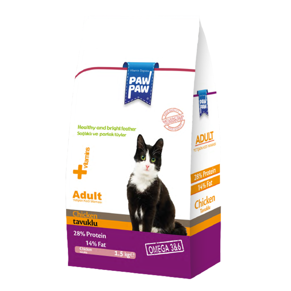 Pawpaw Adult Cat Food Chicken 1.5Kg