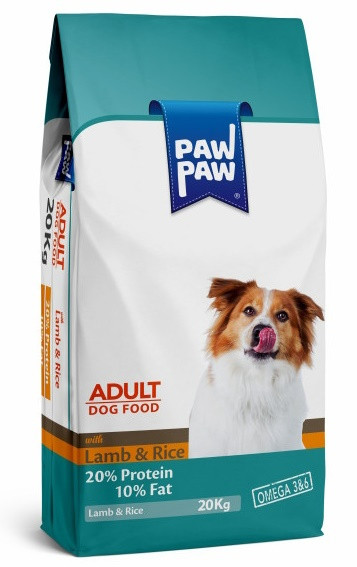 Pawpaw Adult Dog Food Lamb & Rice 20Kgs