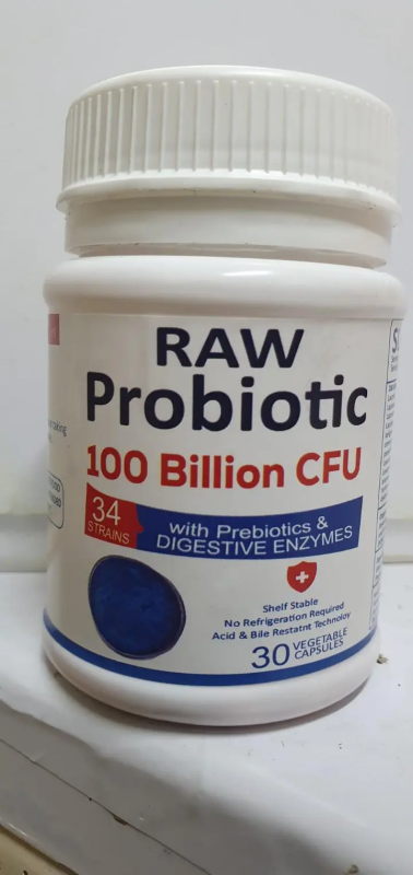 RAW PROBIOTIC 100 BILLION CFU .(best for those with indigestion/ bloating and constipation issues)