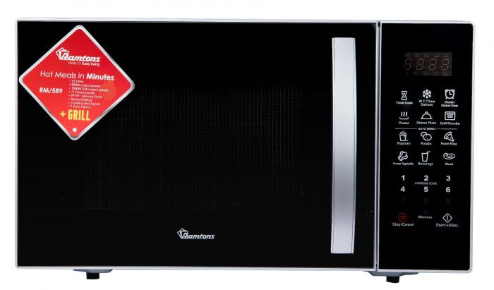 RAMTONS  23 LITRES DIGITAL MICROWAVE + GRILL SILVER - RM/589