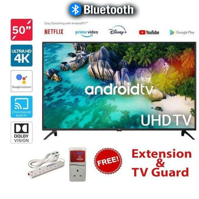 Vitron 50" Inch 4KUHD Television BLUETOOTH Frameless SmartAndroid TV+TVGuard+Extension