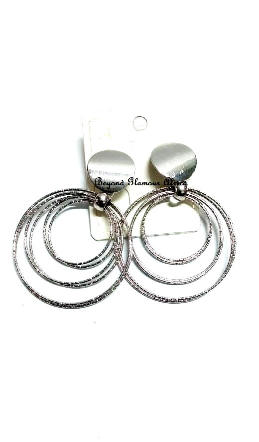 Womens Silver Strand Loop earrings