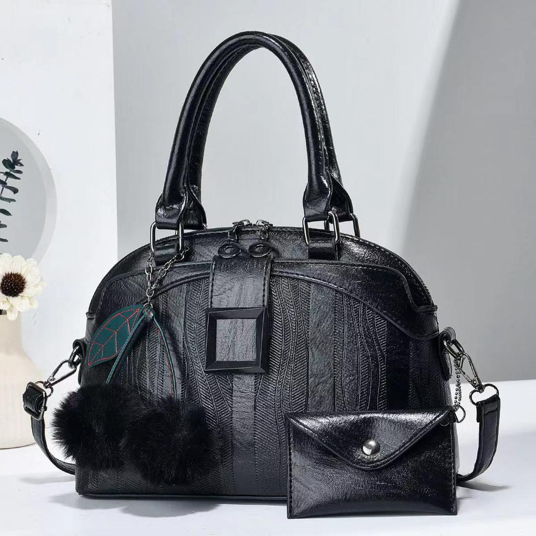 designer classy 2 in 1 ladies handbag -black