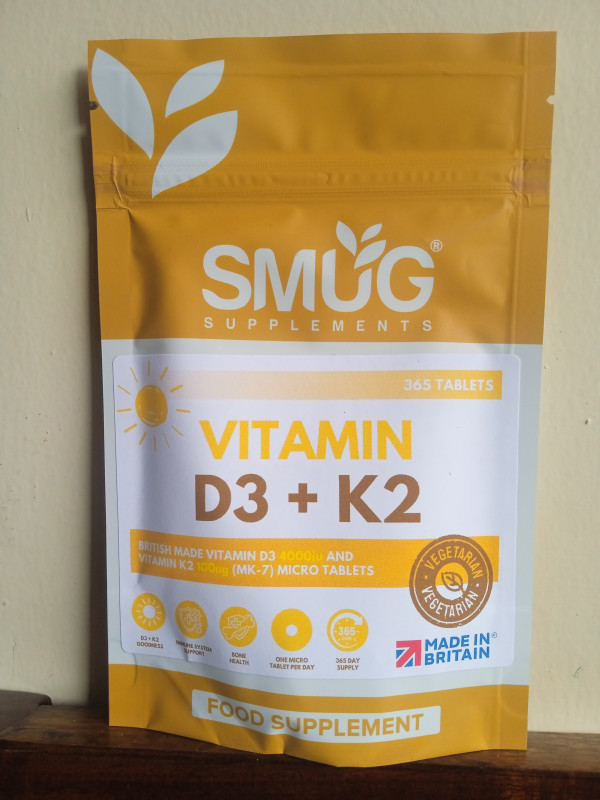 Vitamin D3 and K2 tablets (365 tablets)