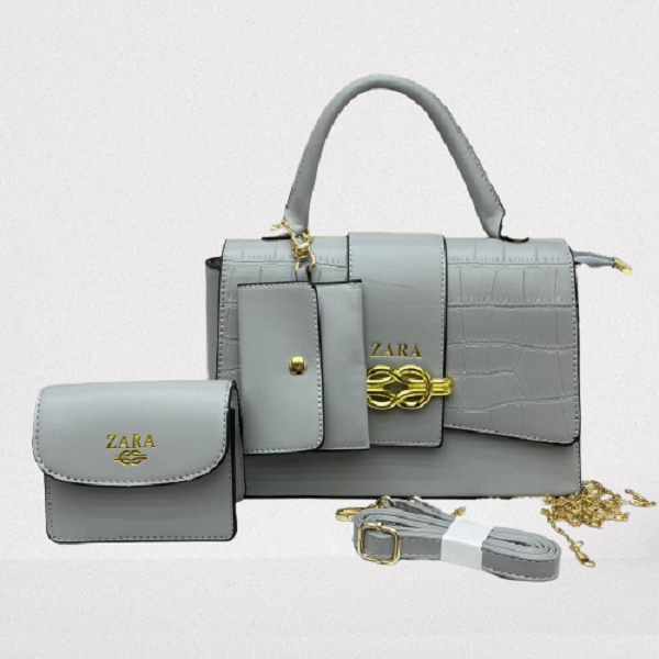 3 in 1 new zara fashion ladies handbag-gray
