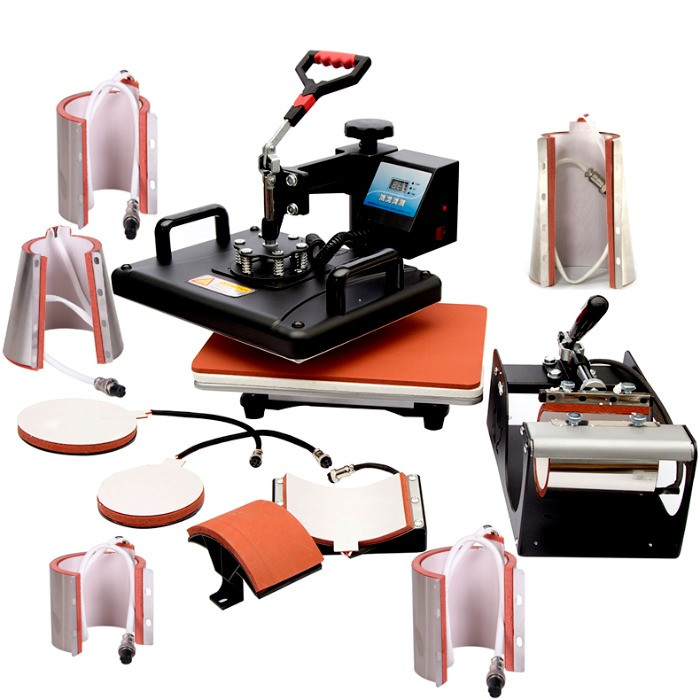 10 in 1 Combo Heat Press Transfer Printing Machine ( single heating ) flat press plate mat cap mat mug shoe press