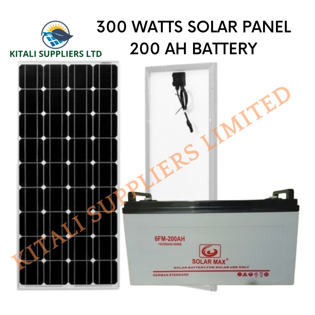 solar panel 300w and battery 200ah
