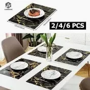 Black double sided marble profile table mats