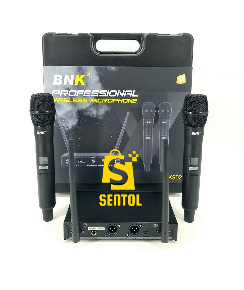 BNK BK902 UHF Dual 2 Channel Wireless Microphone System