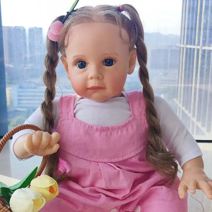 24 Inch/ 60cm R&B Toys Lifelike Bebe Realistic Reborn Dolls Silicone Newborn Baby Girl