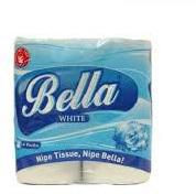 Bella White Toilet Paper 2 Ply 4 Rolls