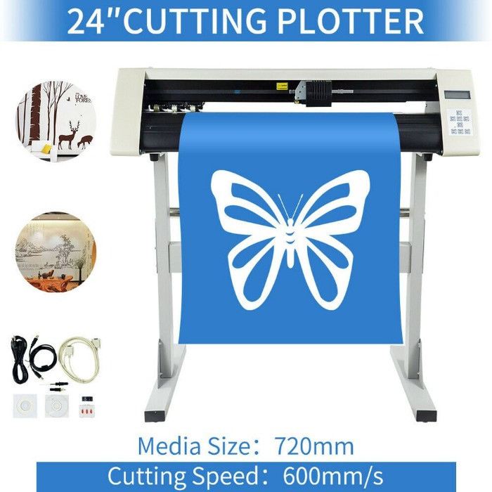 24" Vinyl Cutter Sign Sticker Plotter with Design and Cut Software - Cutting Signs, Stickers