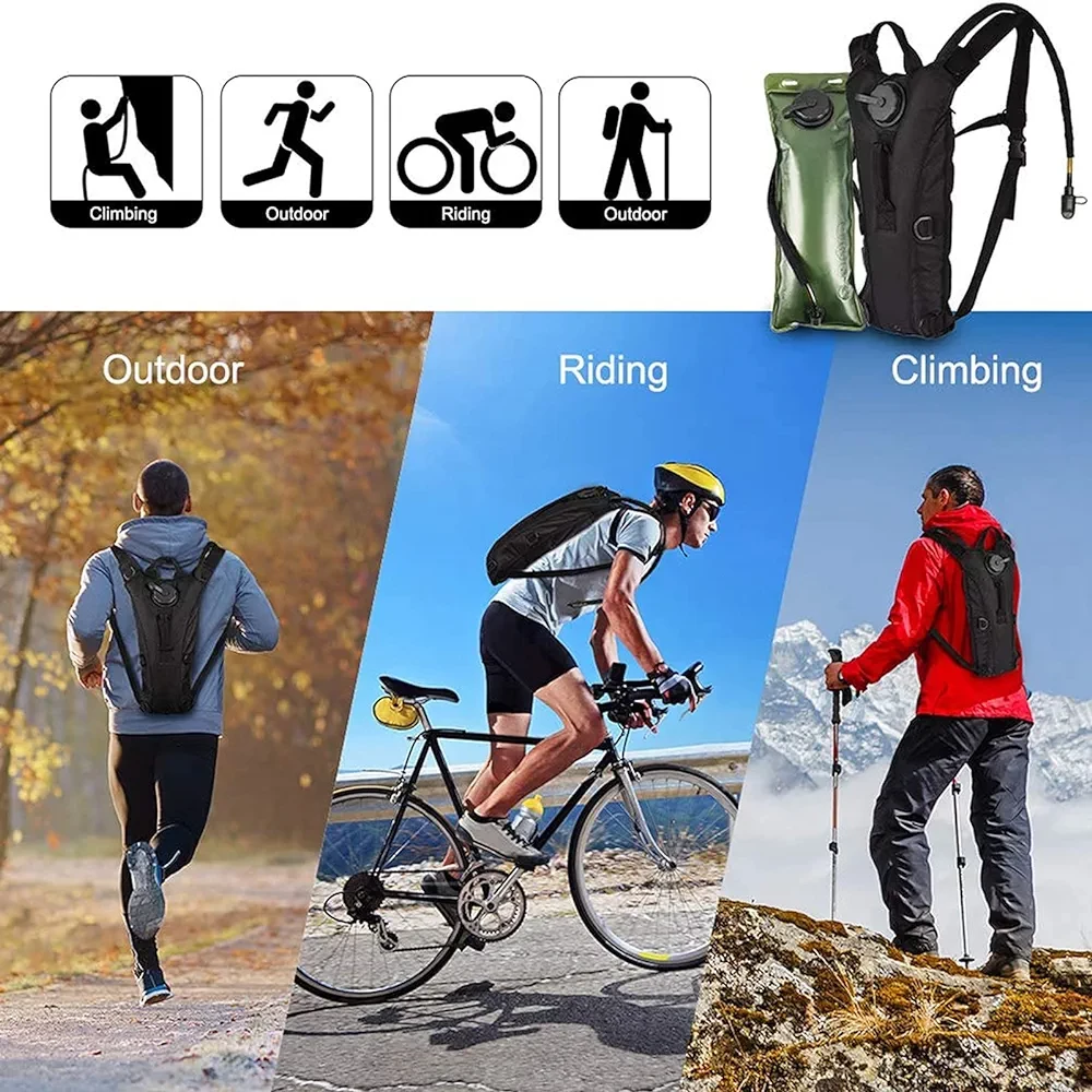 Hydration Backpack for Hiking-Water Hydration Backpack with 2L Water Bladder-Lightweight Waterproof Water Backpack for Hiking Running Biking Camping Cycling