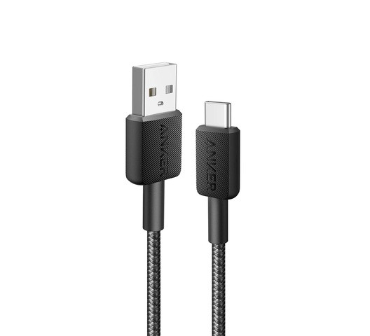Anker A81H5H11 322 USB-C to USB-C Cable, 3ft Braided - Black