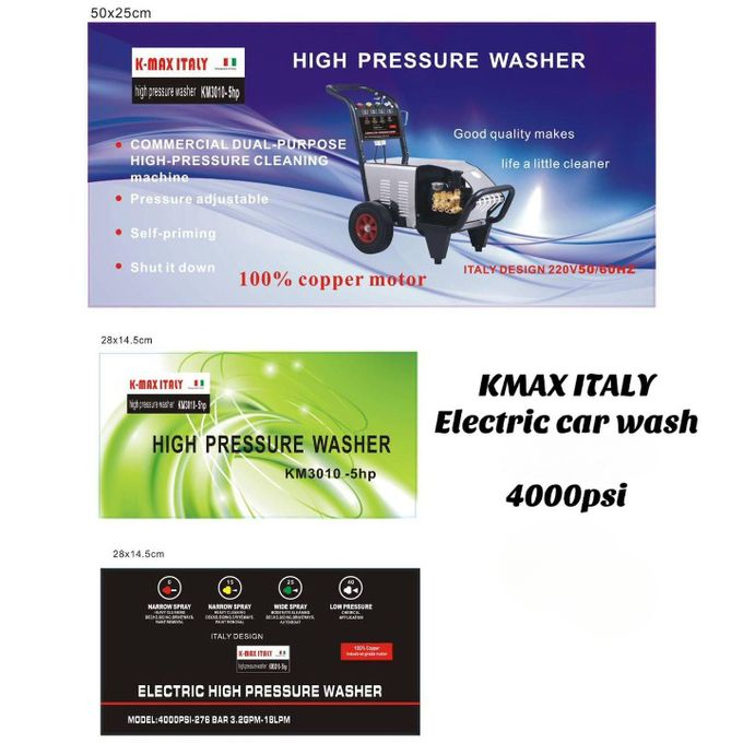 KMAX ITALY Electric Commercial Car Wash Machine 4000PSI High Pressure Washer