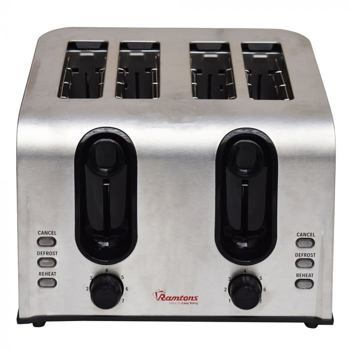 RAMTONS 4 SLICE POP UP TOASTER STAINLESS STEEL- RM/678