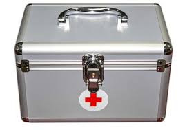 First Aid Kit Large Grey Fibre Box