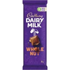 Cadbury Dairy Milk Whole Nut, 80g