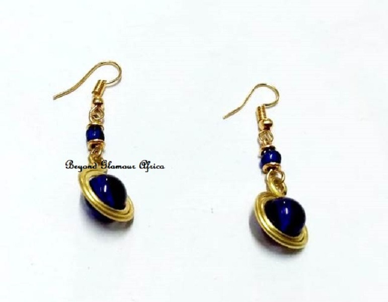Womens Blue tear drop crystal earrings
