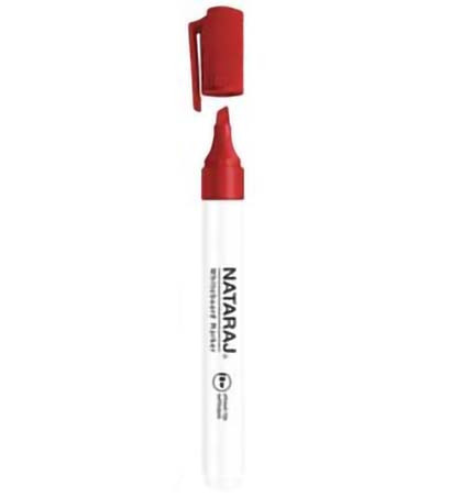 Nataraj White Board Marker Chisel Tip 2-5mm-REd(12 Pcs in a Box