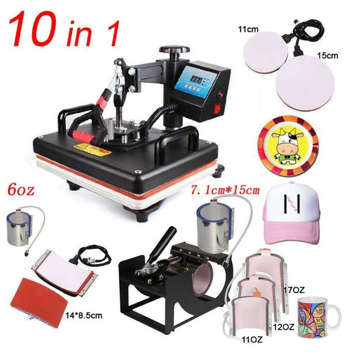 10 in 1 sublimation transfer combo heat press machine