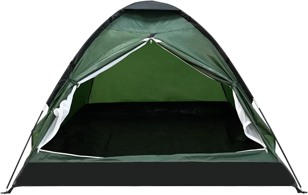 2-Person Dome Tent – Easy Set Up Shelter with Rain Fly and Carry Bag for Camping, Beach, Backpacking, Hiking, and Festivals by Wakeman Outdoors