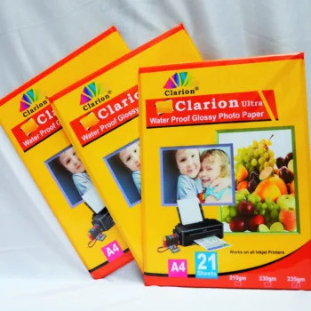 Clarion A4 Ultra Waterproof Glossy photo paper 21 pcs