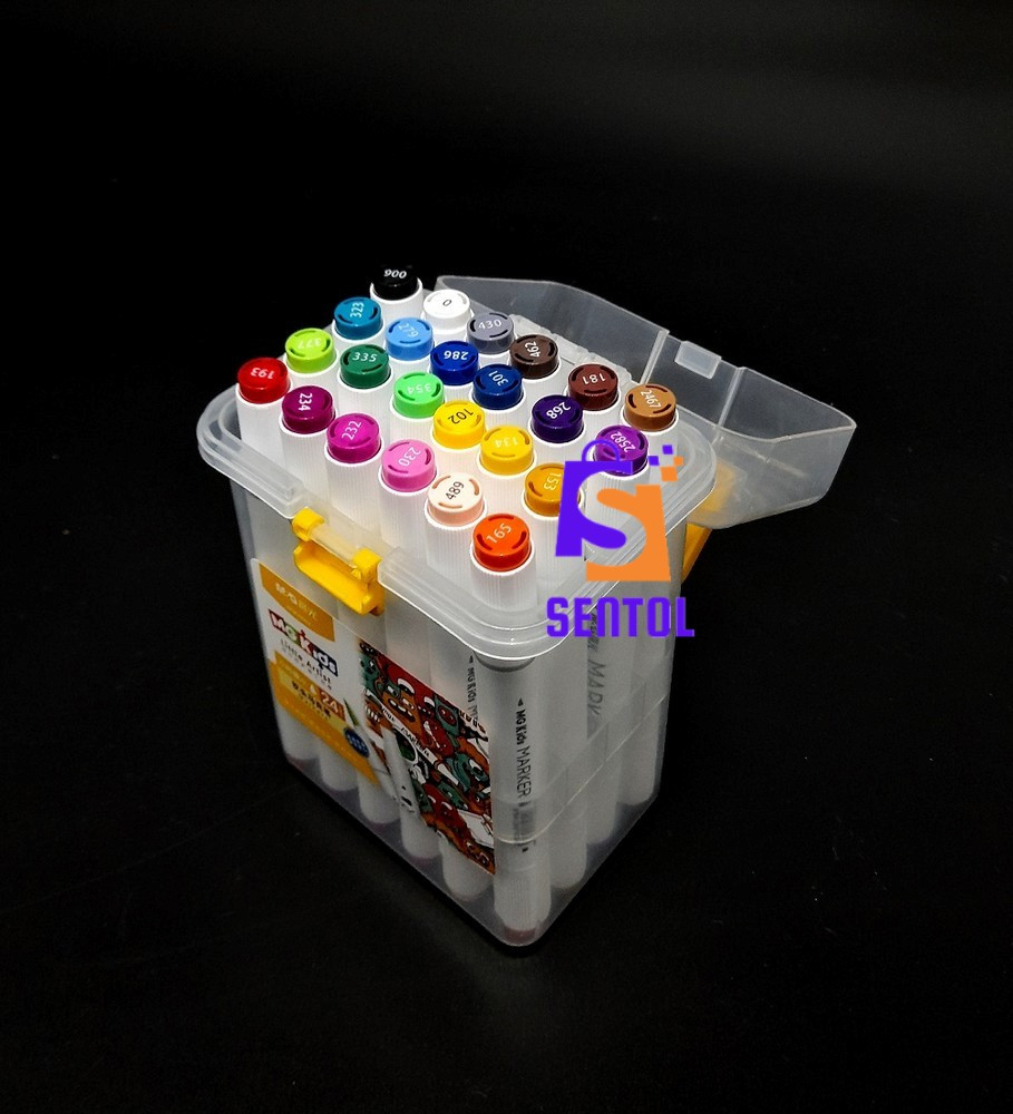 24 Colors Double Tipped Art Markers in Carrying Case
