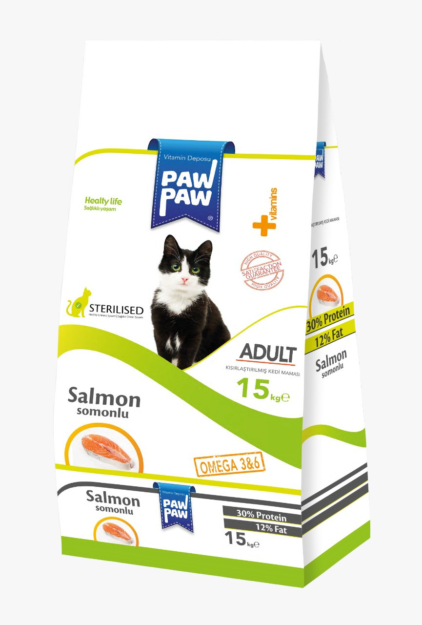 Pawpaw Adult Sterilised Cat food with Salmon 15Kgs